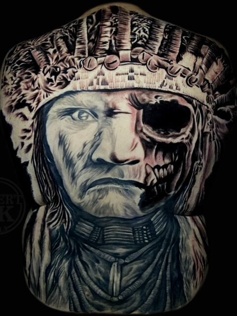 Full back tattoo design in Expert Ink Kuta Tattoo Studio