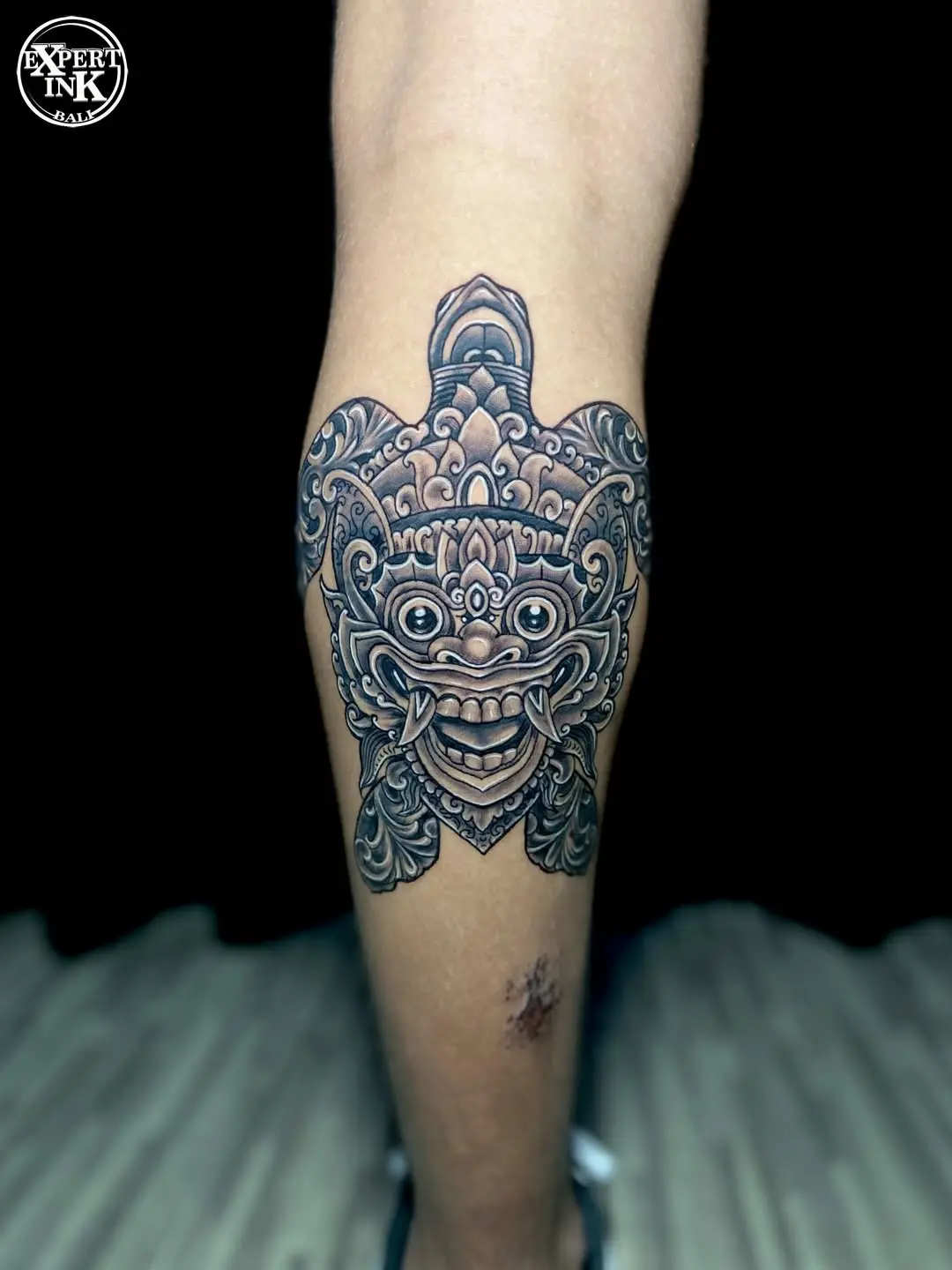Traditional Balinese tattoo design inspired by island mythology and symbolism